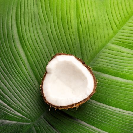 El aceite de coco hidrata y humecta la piel mientras reduce la irritación.